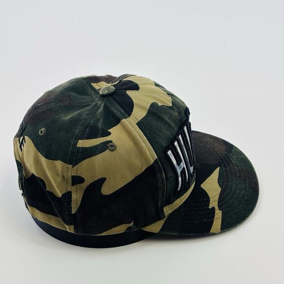 HUSTLE Camo Hat Cap SnapBack Script One Size Adjustable Top Level A Frame - Picture 4 of 5
